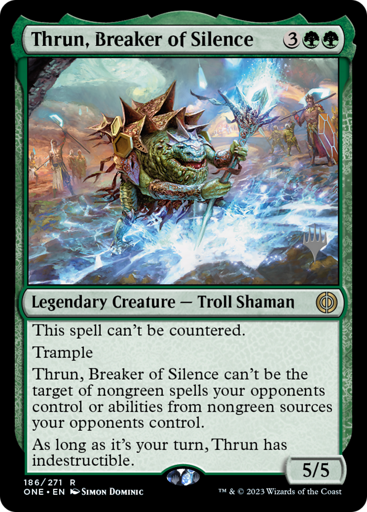 Thrun, Breaker of Silence (Promo Pack) [Phyrexia: All Will Be One Promos] | Good Games Adelaide SA
