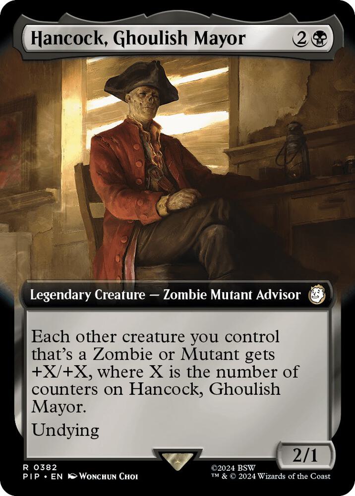Hancock Ghoulish Mayor Extended Art 382 (Universes Beyond: Fallout)  - Foil | Good Games Adelaide SA