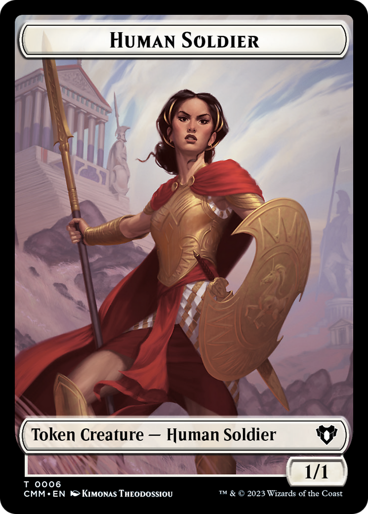 Human Soldier // Elemental (0025) Double-Sided Token [Commander Masters Tokens] | Good Games Adelaide SA