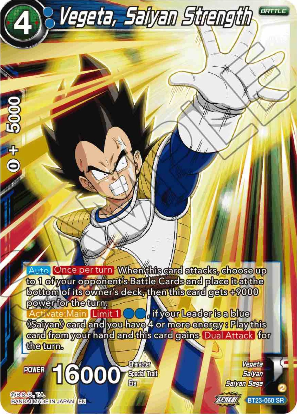 Vegeta, Saiyan Strength (BT23-060) [Perfect Combination] | Good Games Adelaide SA