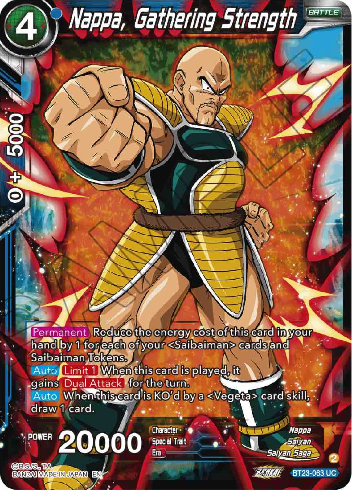 Nappa, Gathering Strength (BT23-063) [Perfect Combination] | Good Games Adelaide SA