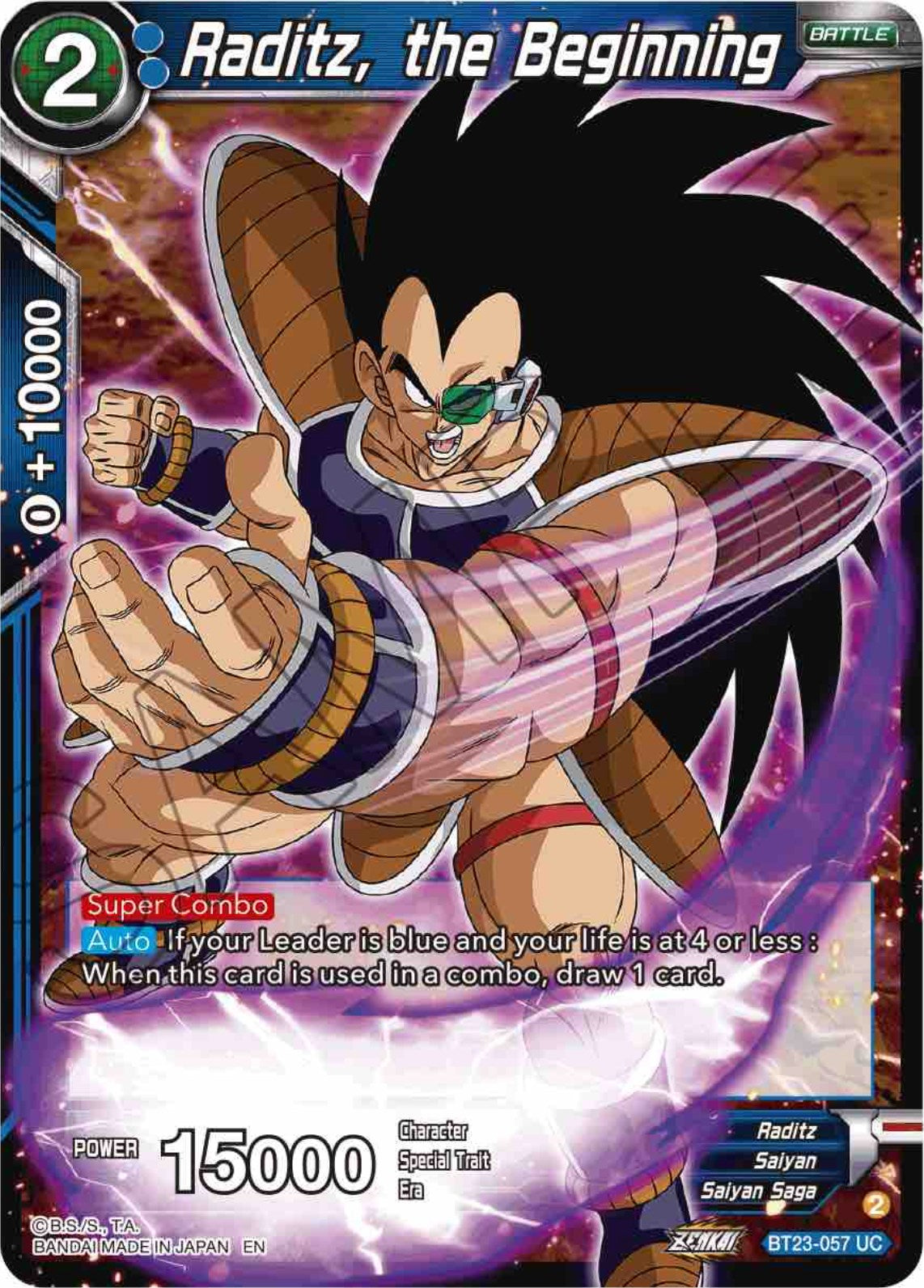 Raditz, the Beginning (BT23-057) [Perfect Combination] | Good Games Adelaide SA