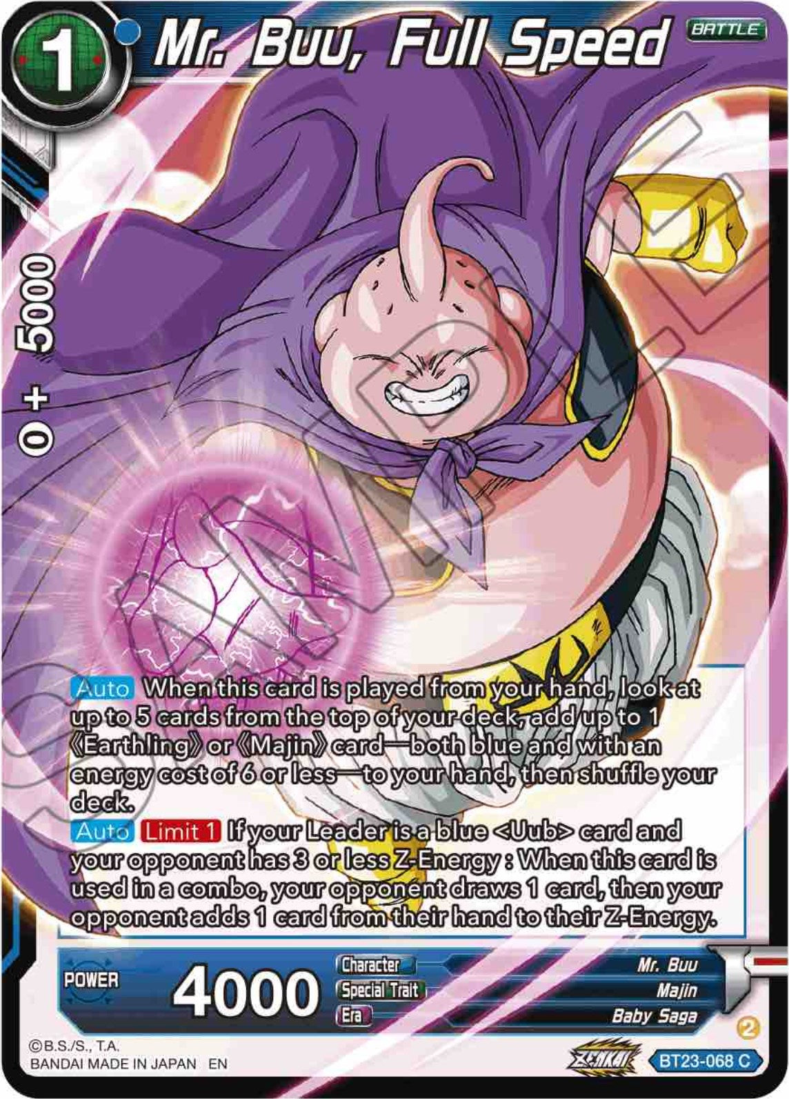Mr. Buu, Full Speed (BT23-068) [Perfect Combination] | Good Games Adelaide SA