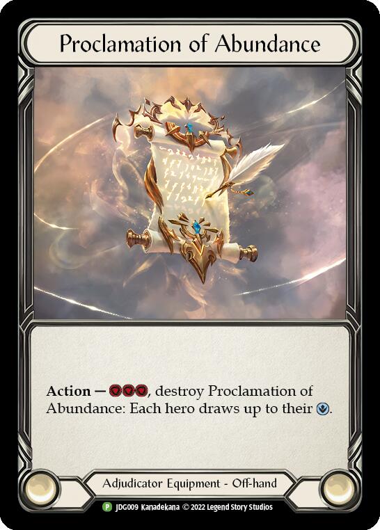 Proclamation of Abundance [JDG009] (Promo)  Cold Foil | Good Games Adelaide SA