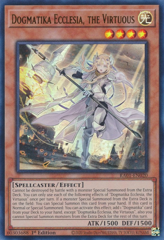 Dogmatika Ecclesia, the Virtuous [RA01-EN020] Ultra Rare | Good Games Adelaide SA