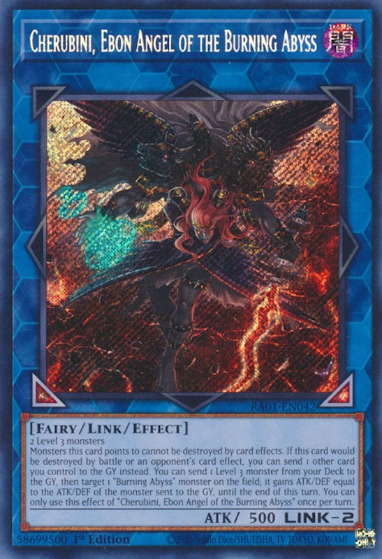 Cherubini, Ebon Angel of the Burning Abyss [RA01-EN042] Secret Rare | Good Games Adelaide SA