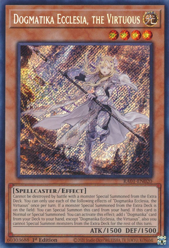 Dogmatika Ecclesia, the Virtuous [RA01-EN020] Secret Rare | Good Games Adelaide SA