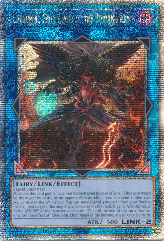 Cherubini, Ebon Angel of the Burning Abyss [RA01-EN042] Quarter Century Secret Rare | Good Games Adelaide SA