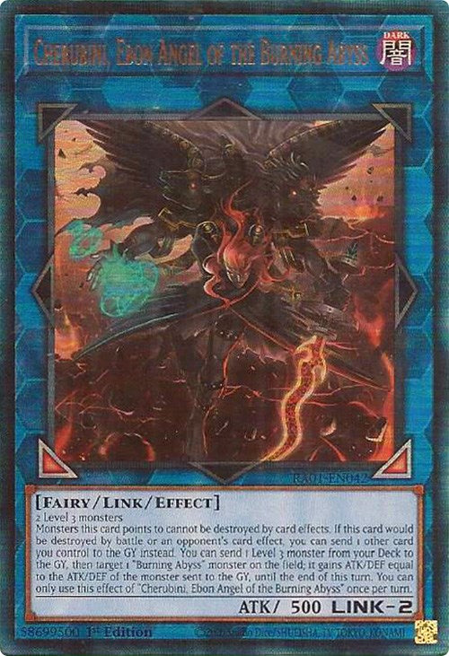 Cherubini, Ebon Angel of the Burning Abyss [RA01-EN042] Prismatic Ultimate Rare | Good Games Adelaide SA