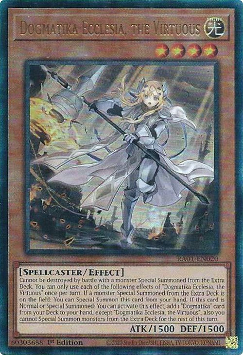 Dogmatika Ecclesia, the Virtuous [RA01-EN020] Prismatic Ultimate Rare | Good Games Adelaide SA