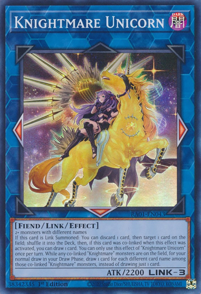 Knightmare Unicorn (Alternate Art) [RA01-EN043] Super Rare | Good Games Adelaide SA