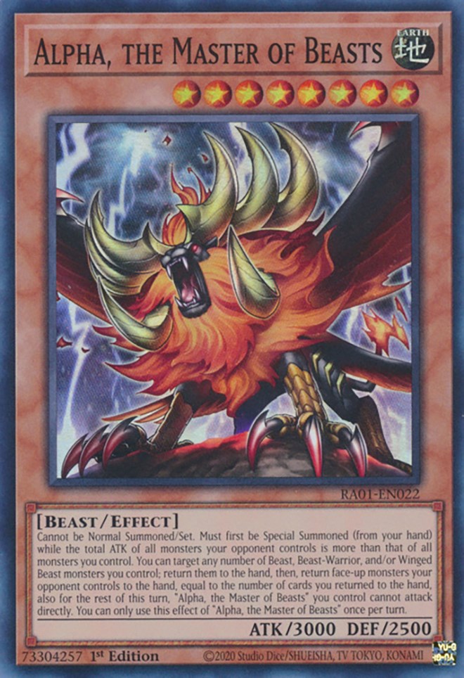 Alpha, the Master of Beasts [RA01-EN022] Super Rare | Good Games Adelaide SA