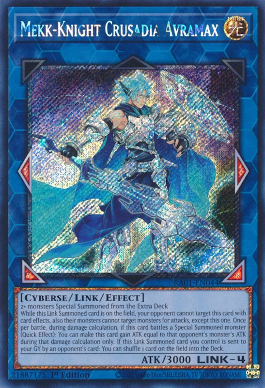 Mekk-Knight Crusadia Avramax [RA01-EN044] Platinum Secret Rare | Good Games Adelaide SA