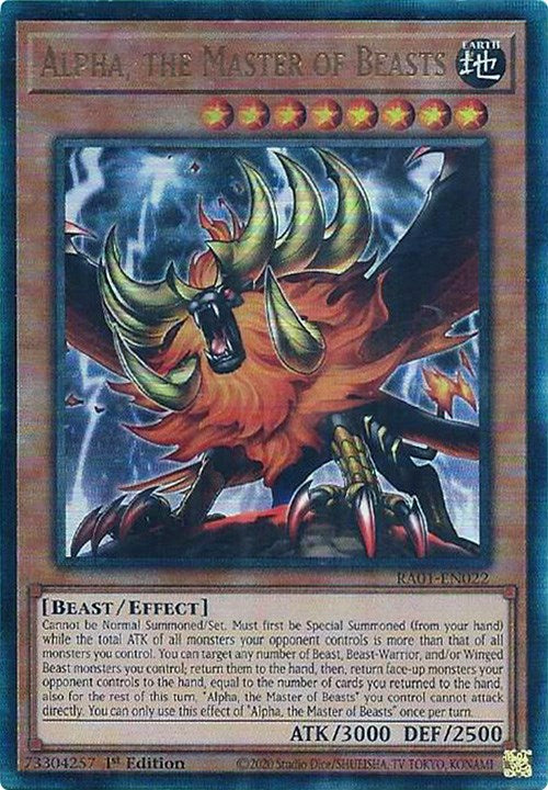 Alpha, the Master of Beasts [RA01-EN022] Prismatic Ultimate Rare | Good Games Adelaide SA