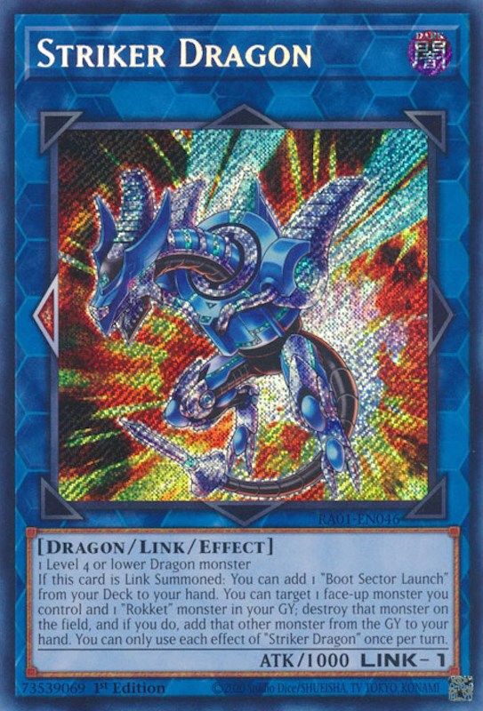 Striker Dragon [RA01-EN046] Secret Rare | Good Games Adelaide SA
