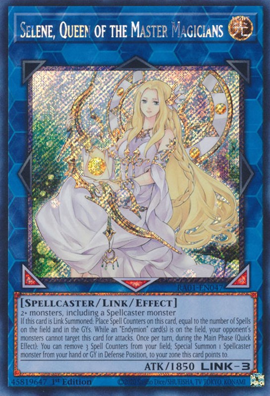 Selene, Queen of the Master Magicians [RA01-EN047] Platinum Secret Rare | Good Games Adelaide SA