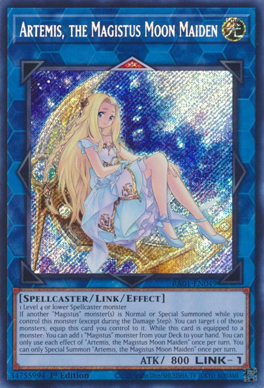 Artemis, the Magistus Moon Maiden [RA01-EN049] Secret Rare | Good Games Adelaide SA