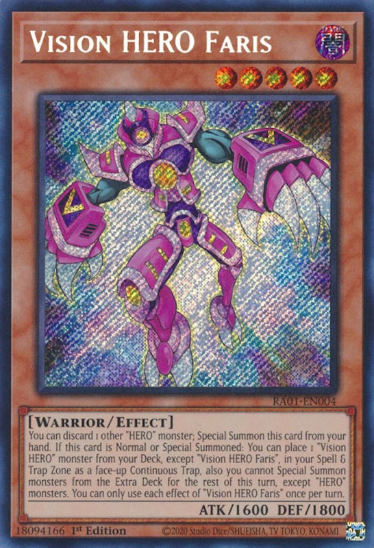 Vision HERO Faris [RA01-EN004] Secret Rare | Good Games Adelaide SA