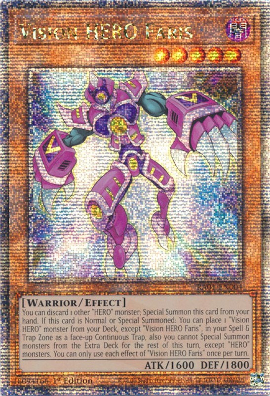 Vision HERO Faris [RA01-EN004] Quarter Century Secret Rare | Good Games Adelaide SA