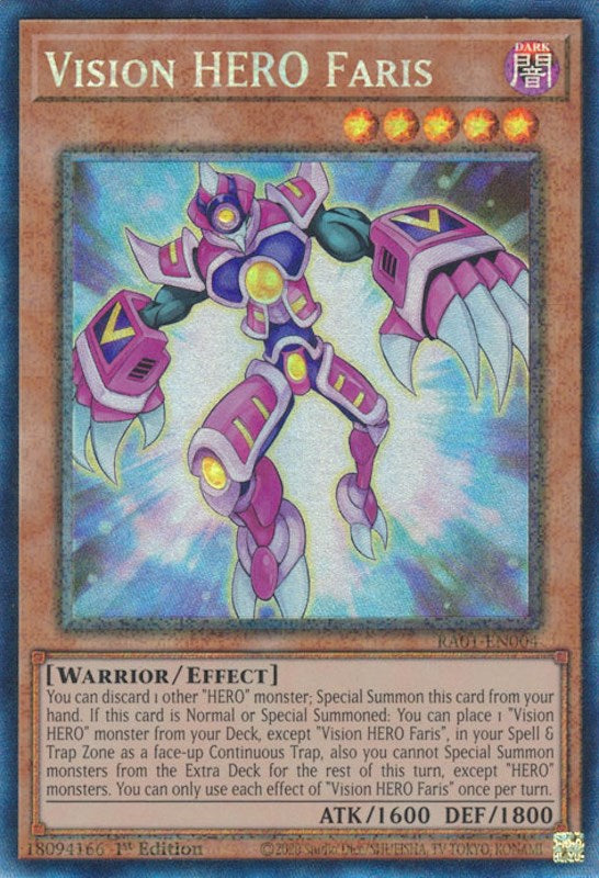 Vision HERO Faris [RA01-EN004] Prismatic Collector's Rare | Good Games Adelaide SA