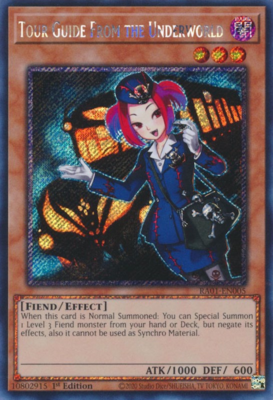 Tour Guide From the Underworld [RA01-EN005] Platinum Secret Rare | Good Games Adelaide SA