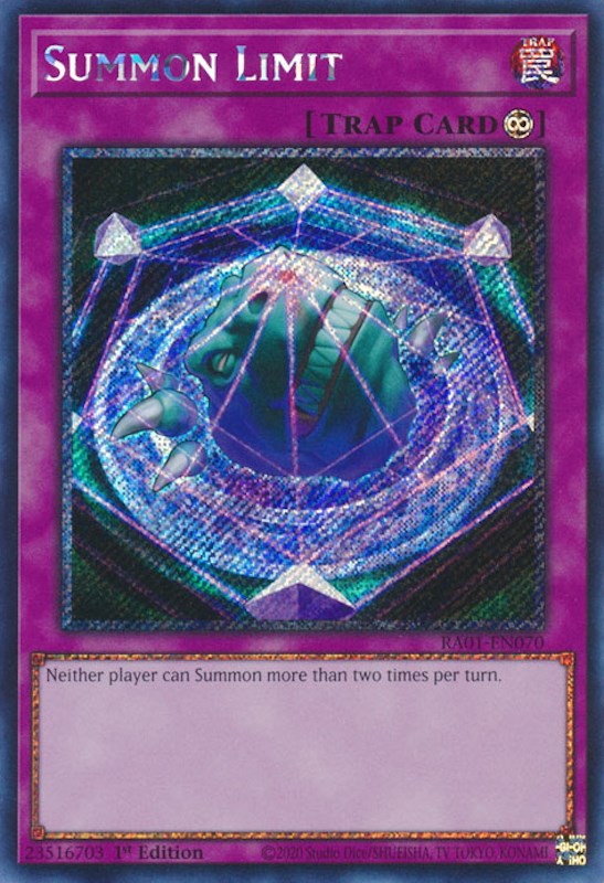 Summon Limit [RA01-EN070] Platinum Secret Rare | Good Games Adelaide SA
