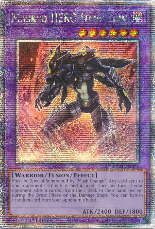 Masked HERO Dark Law [RA01-EN025] Quarter Century Secret Rare | Good Games Adelaide SA