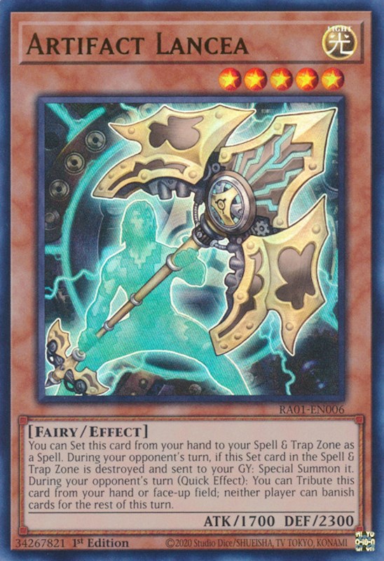 Artifact Lancea [RA01-EN006] Ultra Rare | Good Games Adelaide SA