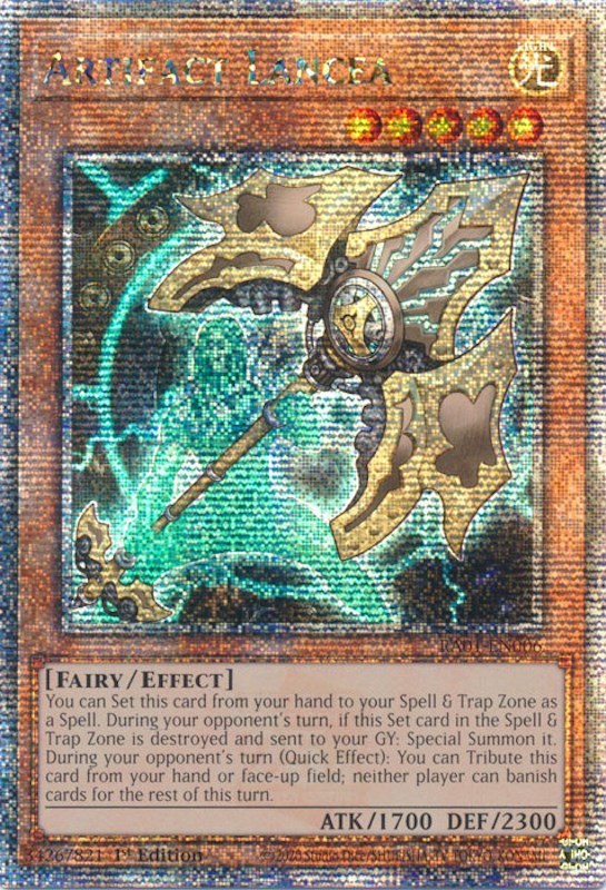 Artifact Lancea [RA01-EN006] Quarter Century Secret Rare | Good Games Adelaide SA
