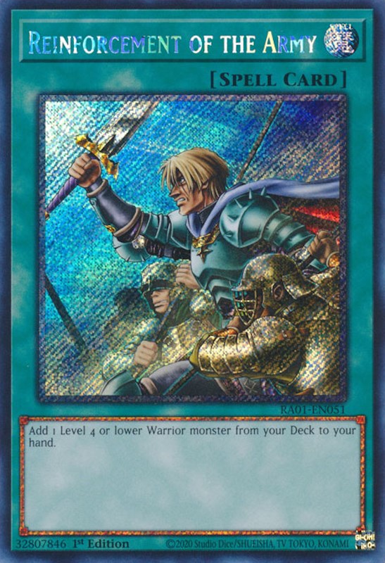 Reinforcement of the Army [RA01-EN051] Platinum Secret Rare | Good Games Adelaide SA