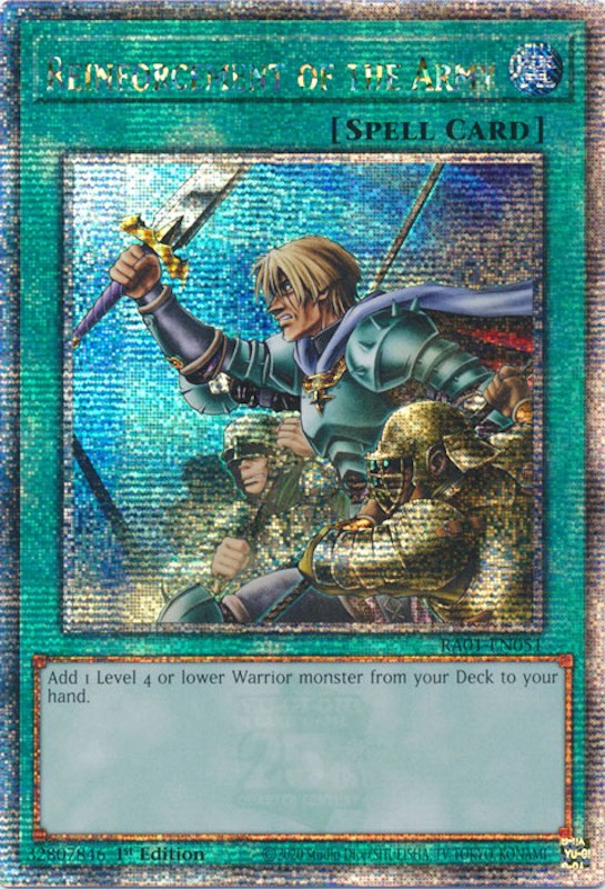 Reinforcement of the Army [RA01-EN051] Quarter Century Secret Rare | Good Games Adelaide SA