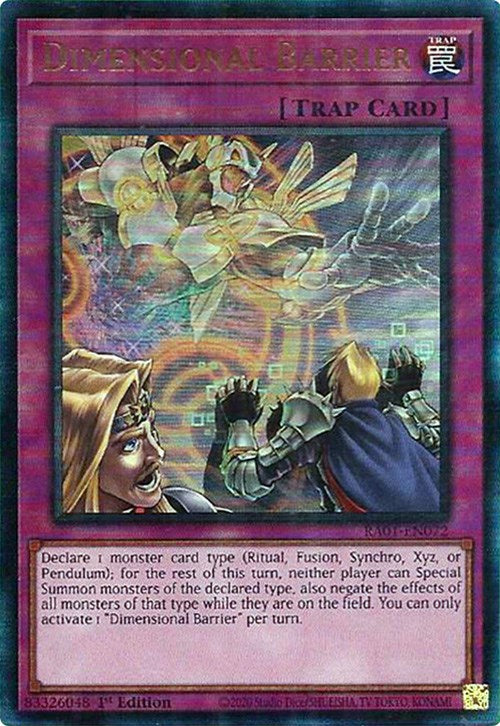 Dimensional Barrier [RA01-EN072] Prismatic Ultimate Rare | Good Games Adelaide SA