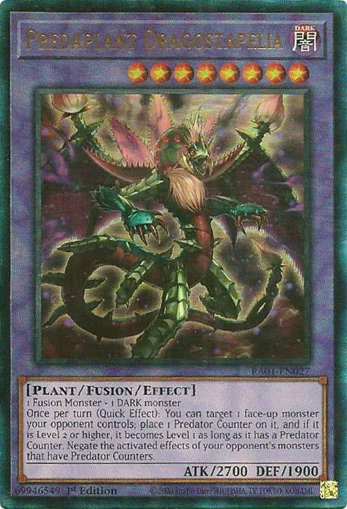 Predaplant Dragostapelia [RA01-EN027] Prismatic Ultimate Rare | Good Games Adelaide SA