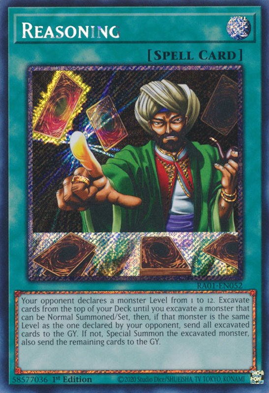 Reasoning [RA01-EN052] Platinum Secret Rare | Good Games Adelaide SA