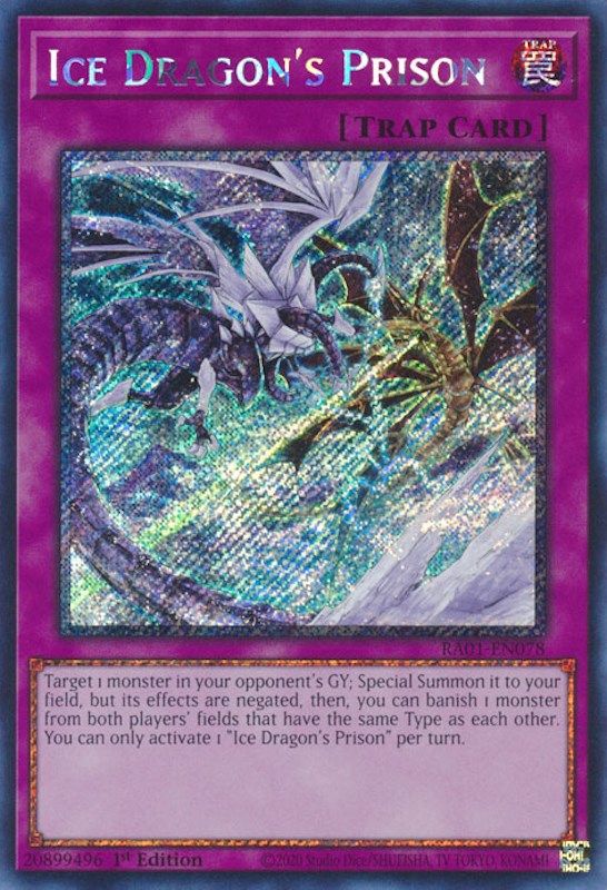 Ice Dragon's Prison [RA01-EN078] Platinum Secret Rare | Good Games Adelaide SA