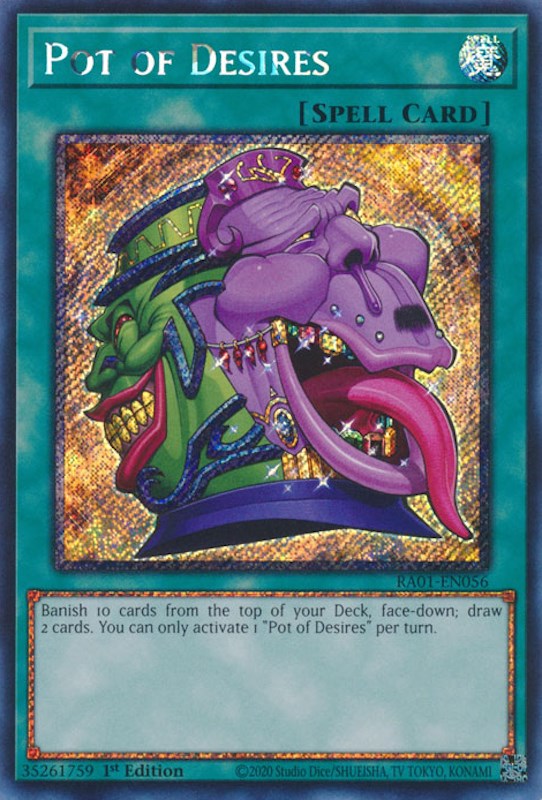 Pot of Desires [RA01-EN056] Platinum Secret Rare | Good Games Adelaide SA