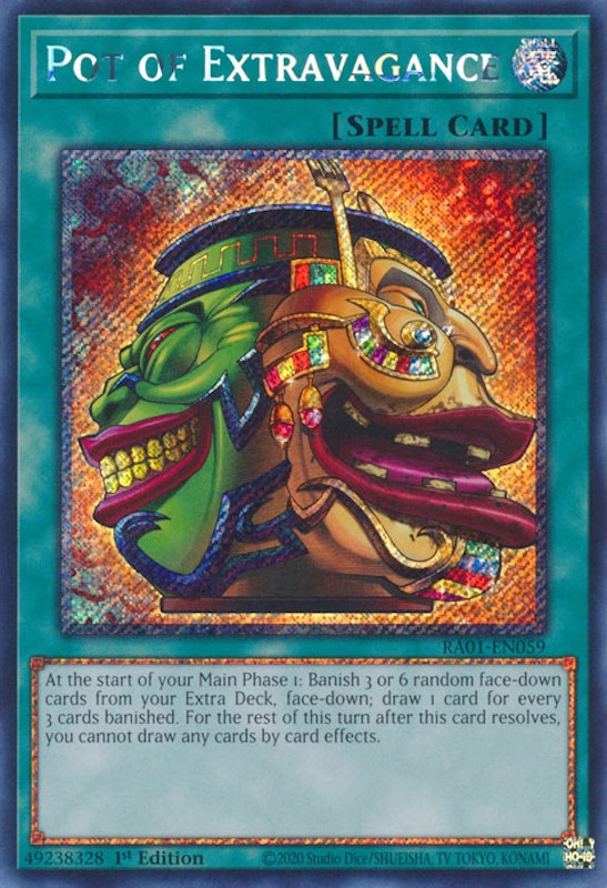Pot of Extravagance [RA01-EN059] Platinum Secret Rare | Good Games Adelaide SA
