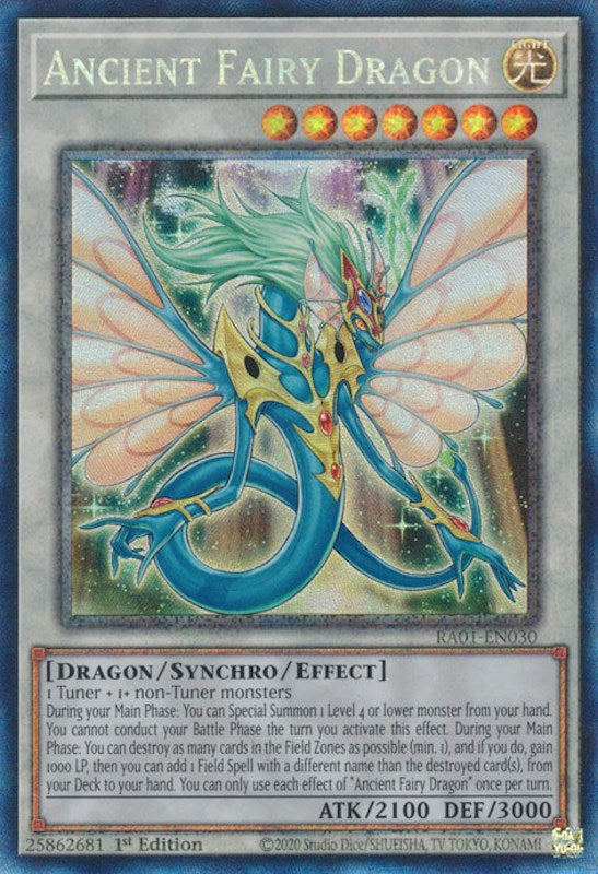 Ancient Fairy Dragon [RA01-EN030] Prismatic Collector's Rare | Good Games Adelaide SA