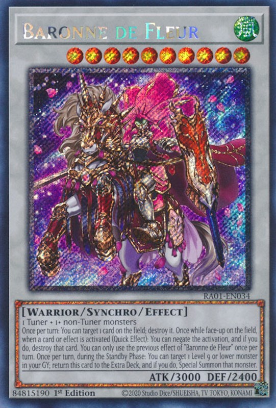 Baronne de Fleur [RA01-EN034] Platinum Secret Rare | Good Games Adelaide SA