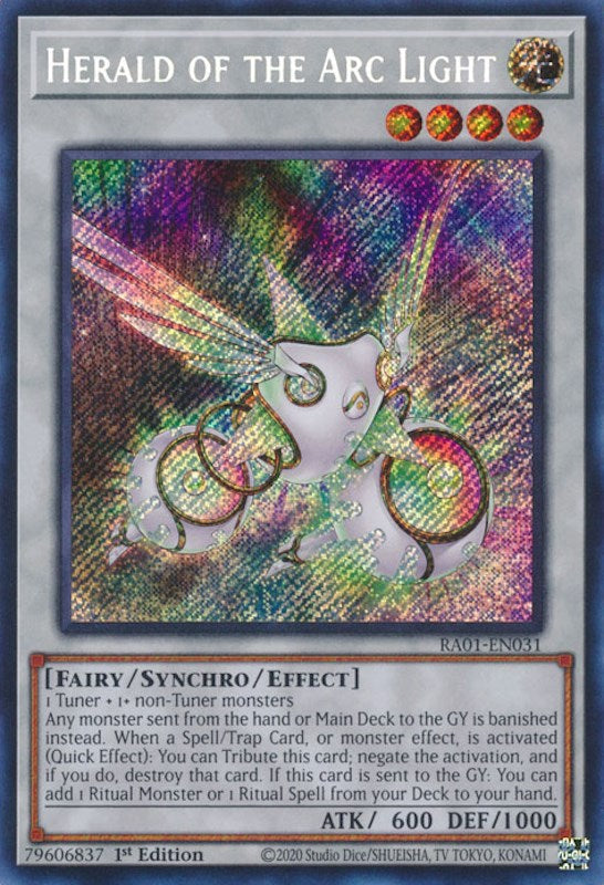 Herald of the Arc Light [RA01-EN031] Secret Rare | Good Games Adelaide SA