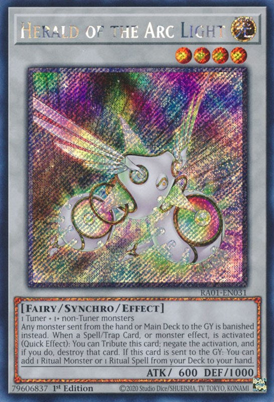 Herald of the Arc Light [RA01-EN031] Platinum Secret Rare | Good Games Adelaide SA