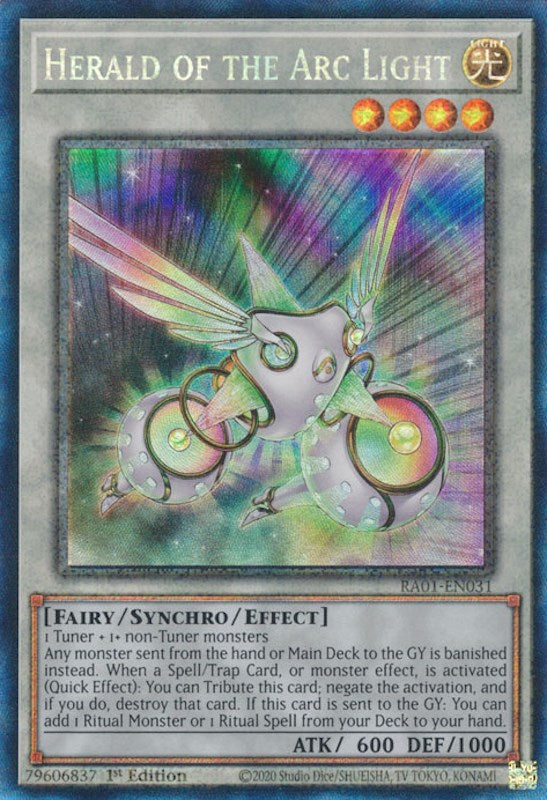 Herald of the Arc Light [RA01-EN031] Prismatic Collector's Rare | Good Games Adelaide SA
