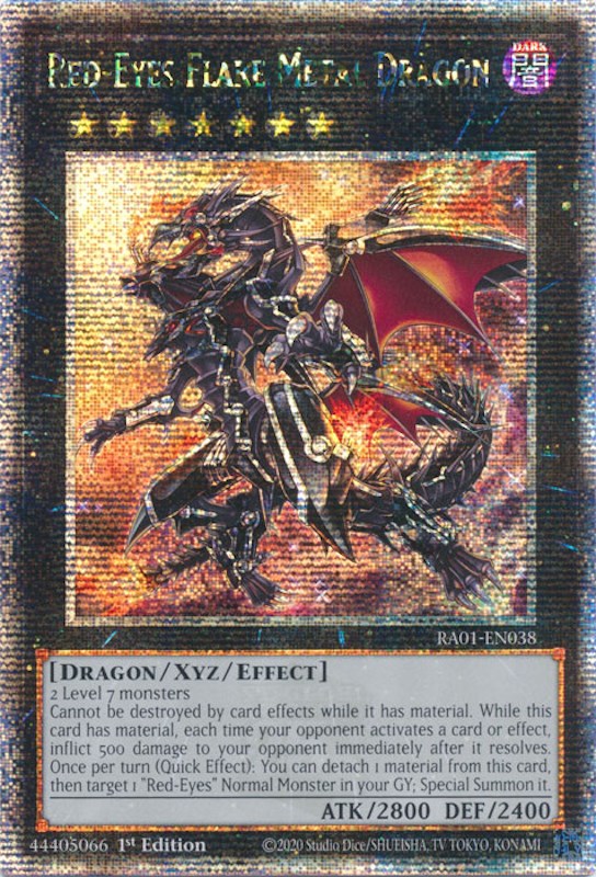Red-Eyes Flare Metal Dragon [RA01-EN038] Quarter Century Secret Rare | Good Games Adelaide SA