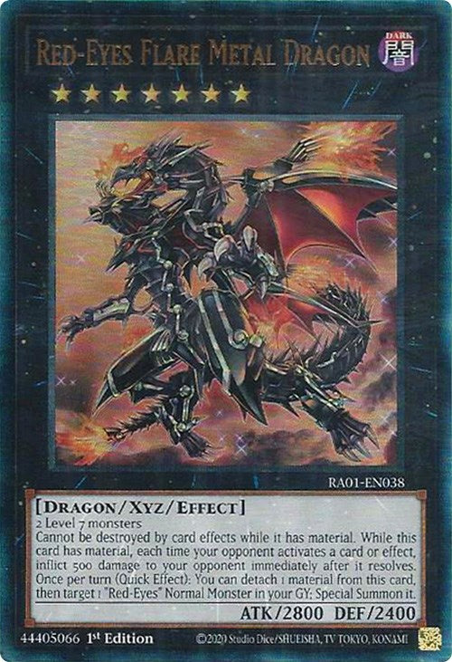 Red-Eyes Flare Metal Dragon [RA01-EN038] Prismatic Ultimate Rare | Good Games Adelaide SA