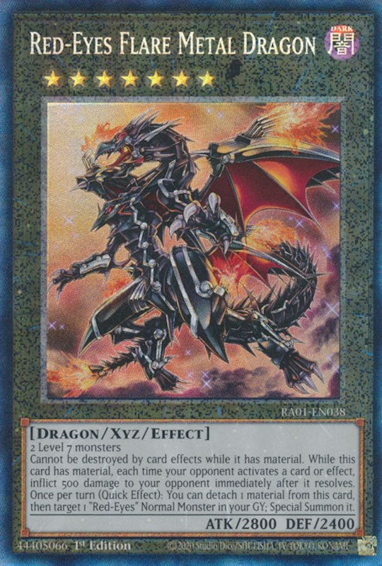 Red-Eyes Flare Metal Dragon [RA01-EN038] Prismatic Collector's Rare | Good Games Adelaide SA