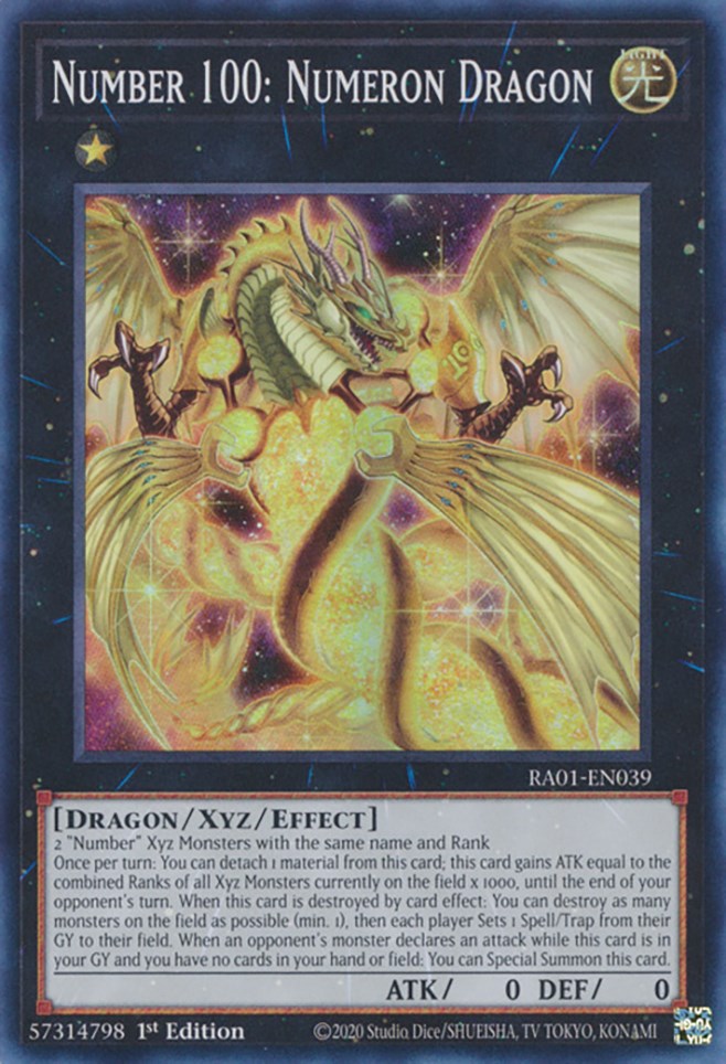 Number 100: Numeron Dragon [RA01-EN039] Super Rare | Good Games Adelaide SA