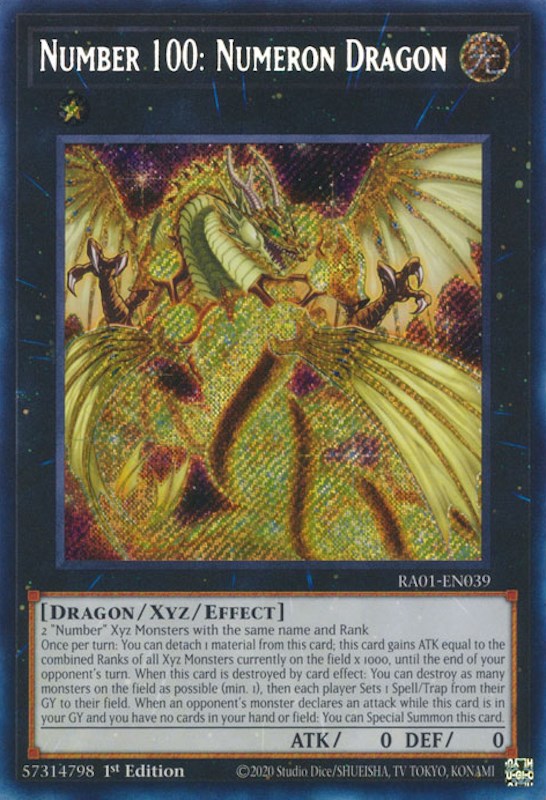 Number 100: Numeron Dragon [RA01-EN039] Secret Rare | Good Games Adelaide SA