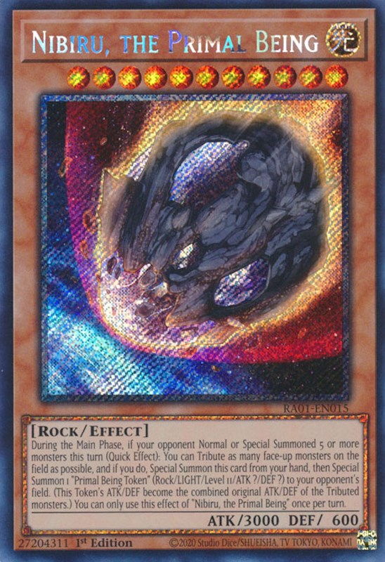 Nibiru, the Primal Being [RA01-EN015] Platinum Secret Rare | Good Games Adelaide SA