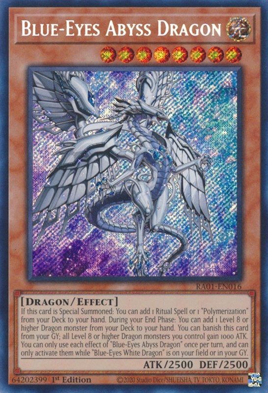 Blue-Eyes Abyss Dragon [RA01-EN016] Secret Rare | Good Games Adelaide SA