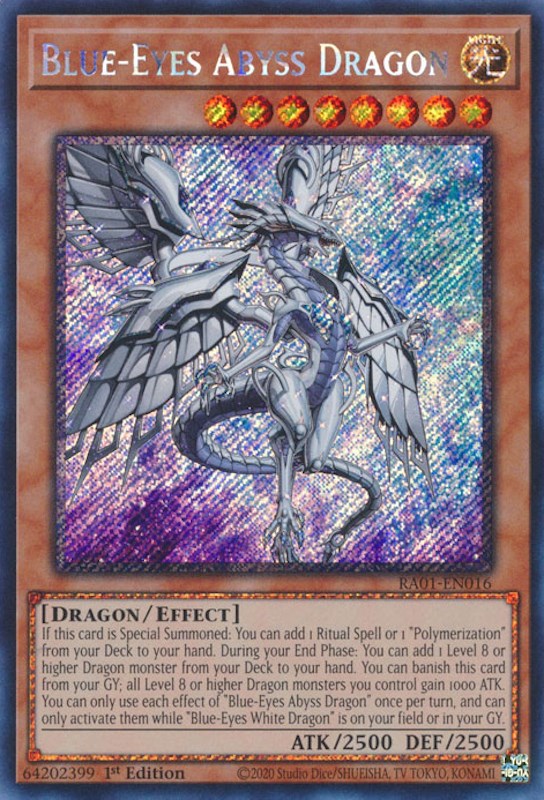 Blue-Eyes Abyss Dragon [RA01-EN016] Platinum Secret Rare | Good Games Adelaide SA
